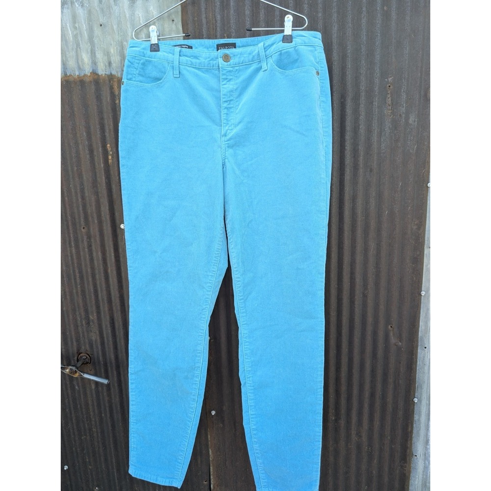 Talbots Corduroy Jegging Women Size 12 Aqua Stretch Pants Resort Preppy Colorful